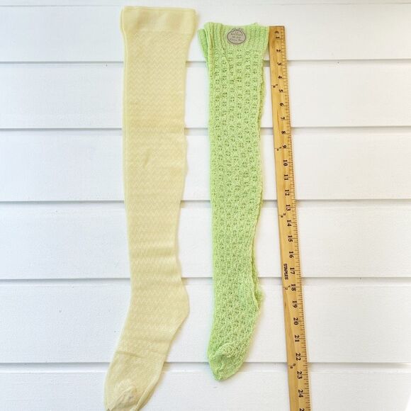 Two Pairs Of Vintage Christian Dior Textured Stockings Dior Sport Chevron New In - Picture 9 of 16